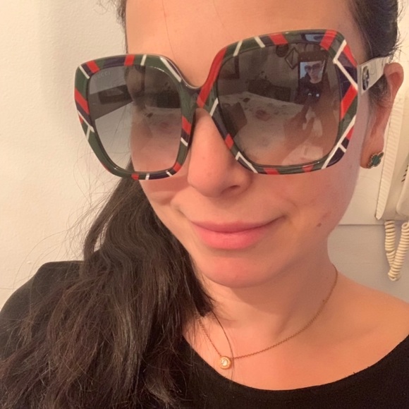 Authentic Gucci 55m plaid Acetate Square Sunglasse - Picture 8 of 8